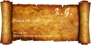 Kuczik Gálos névjegykártya
